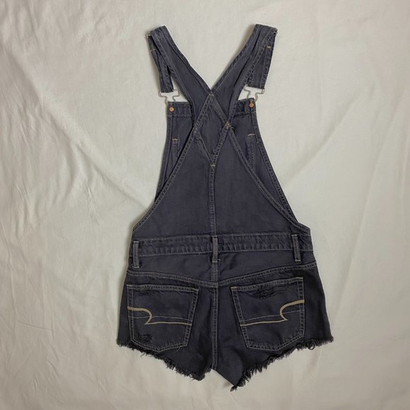 Hand Dyed Distressed Overall Shorts XS - Picture 2 of 4